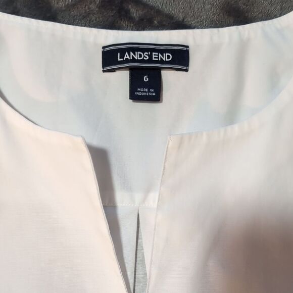 Lands' End White Long Sleeve Blouse Ladies Size 6 - Picture 3 of 11
